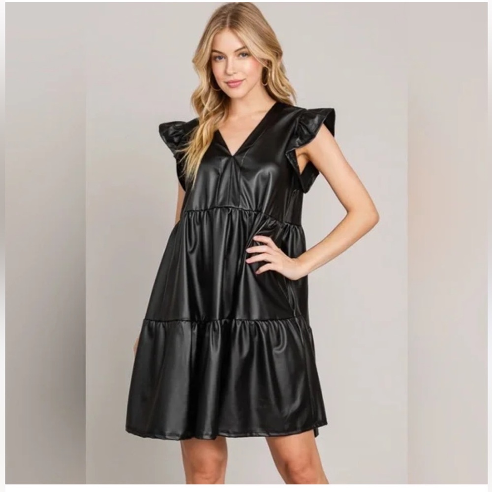 Elegant Black Tiered Mini Dress